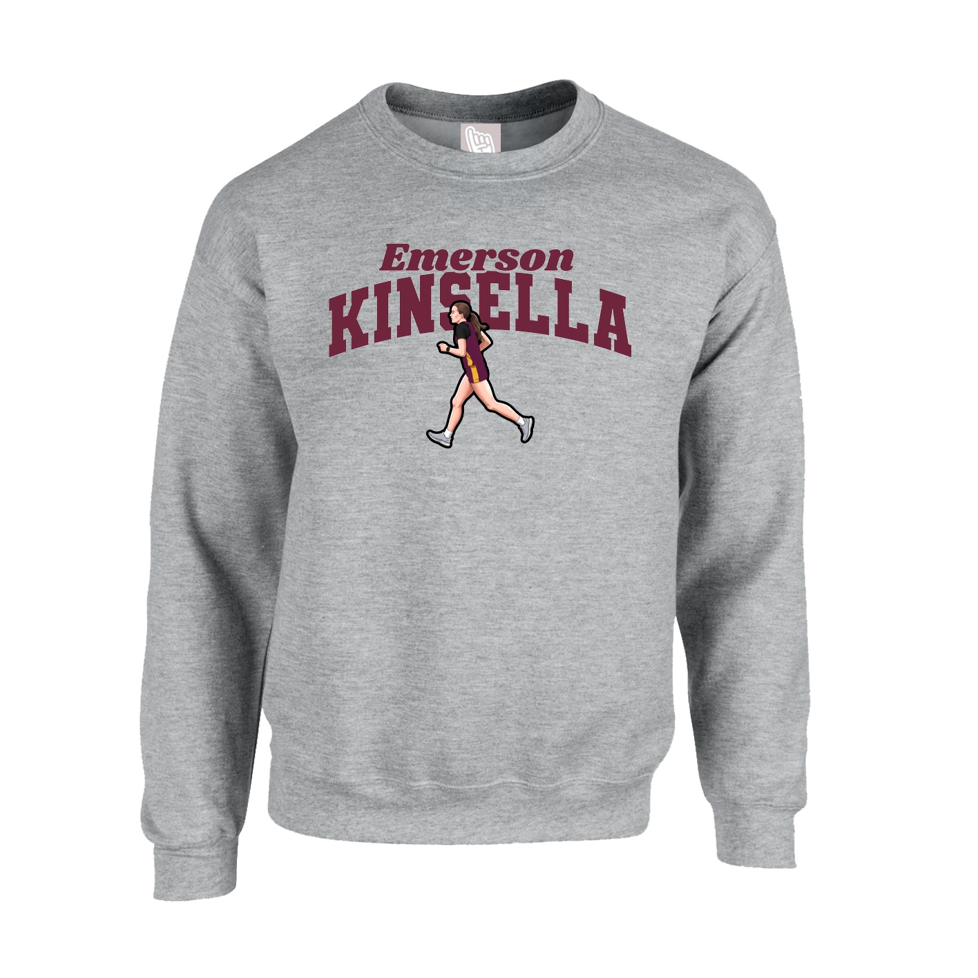 Fleece Crew — Signature Arch in Grey