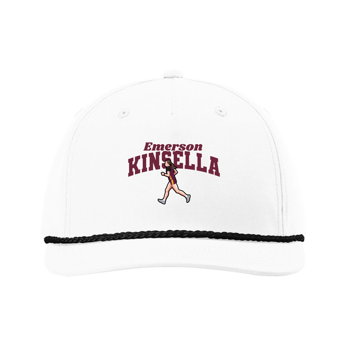 Five-Panel Classic Rope Cap — Signature Arch in White