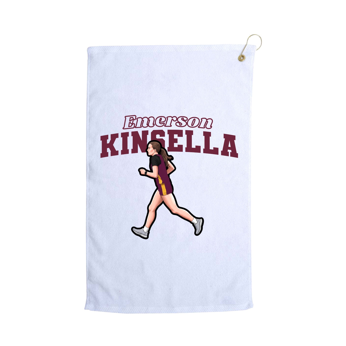 Golf Towel — Name Arch in White