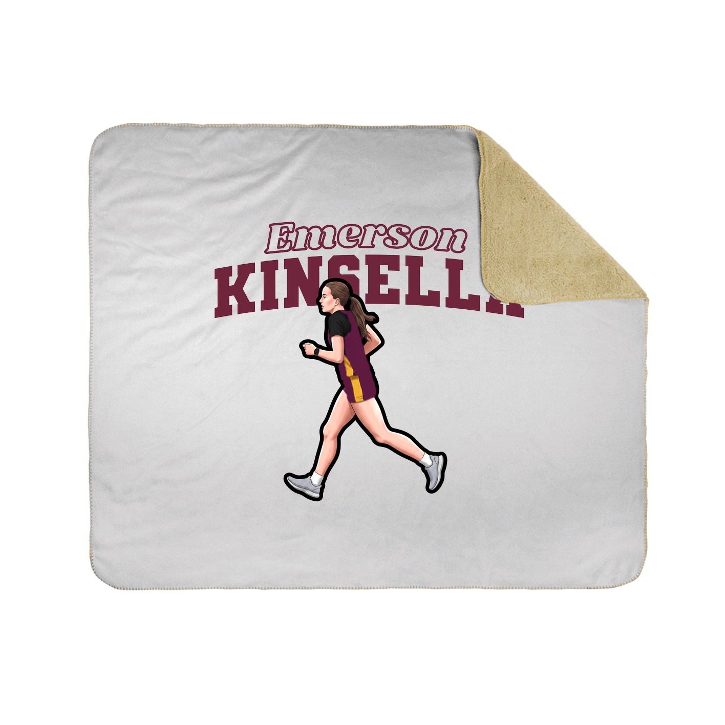 Throw Blanket — Name Arch in White