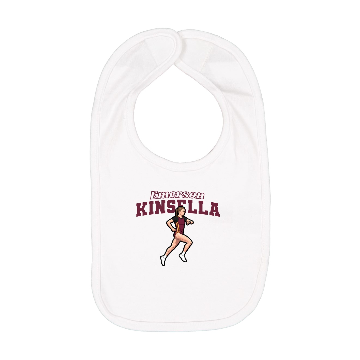 Infant Bib — Name Arch in White