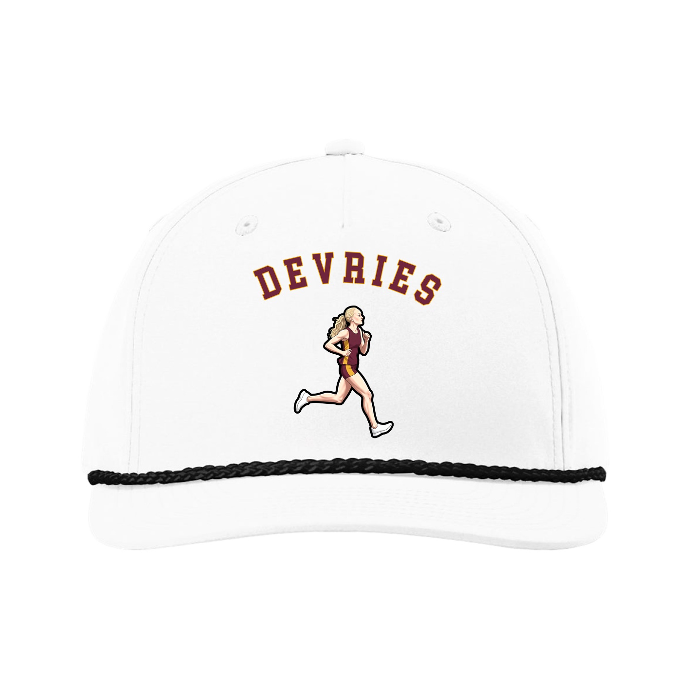 Five-Panel Classic Rope Cap — Shirsey Arch in White