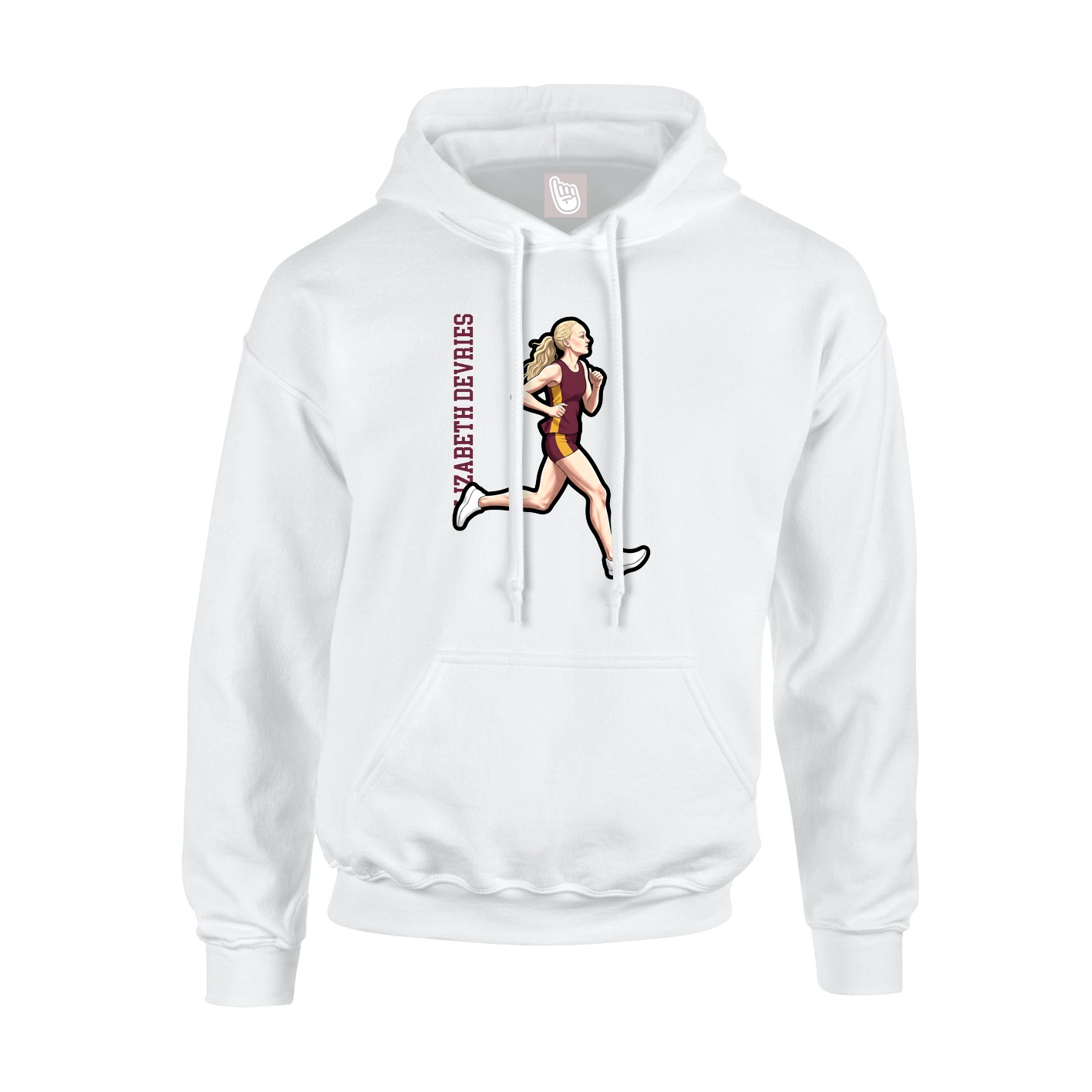 Hoodie — Name Vertical in White