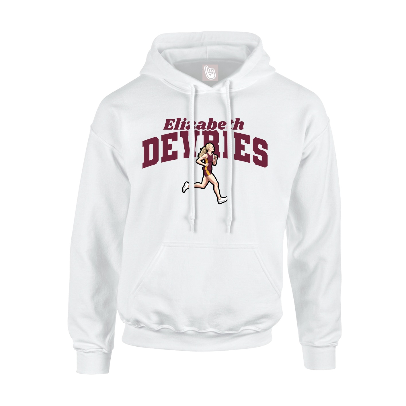 Youth Hoodie — Signature Arch in White