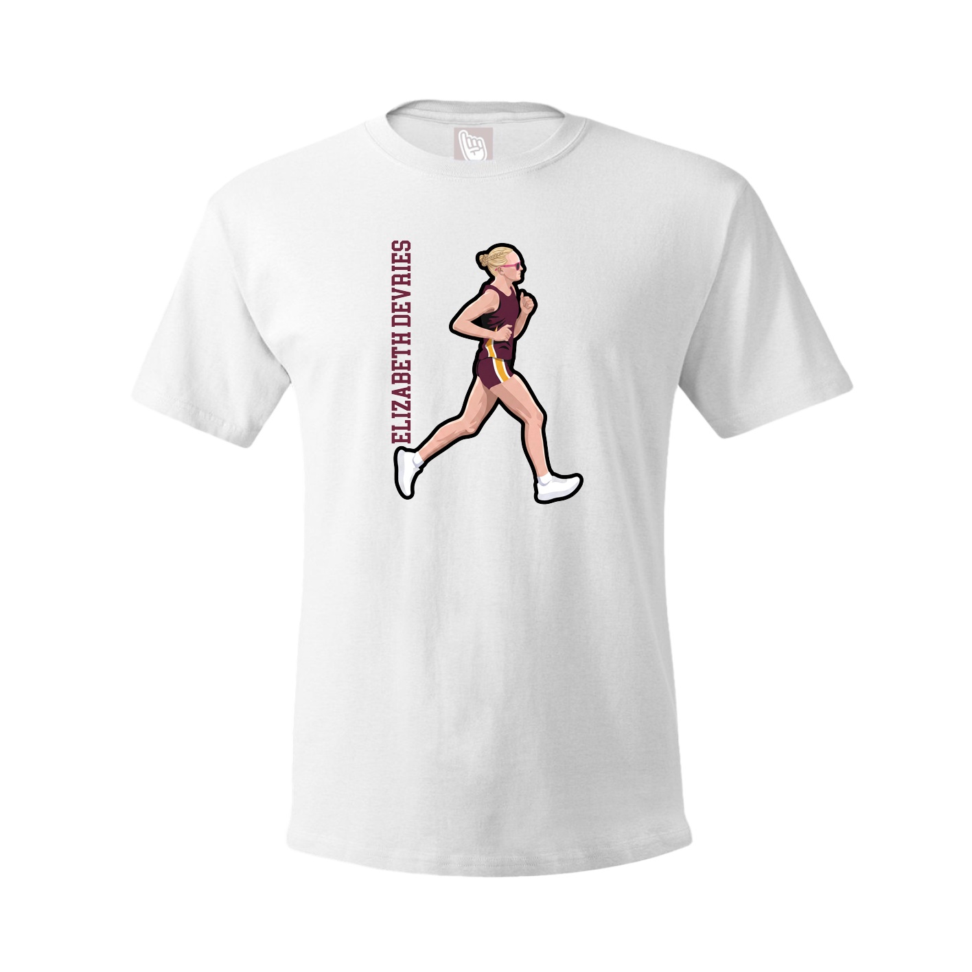 Youth Tee — Name Vertical in White