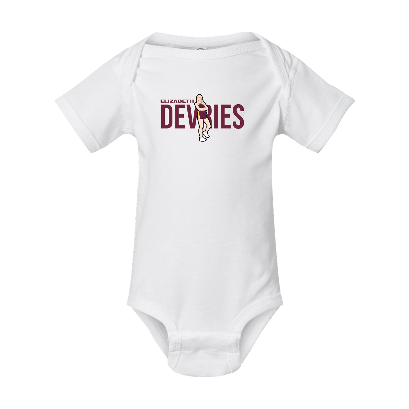 Baby Onesie — Player Name in White