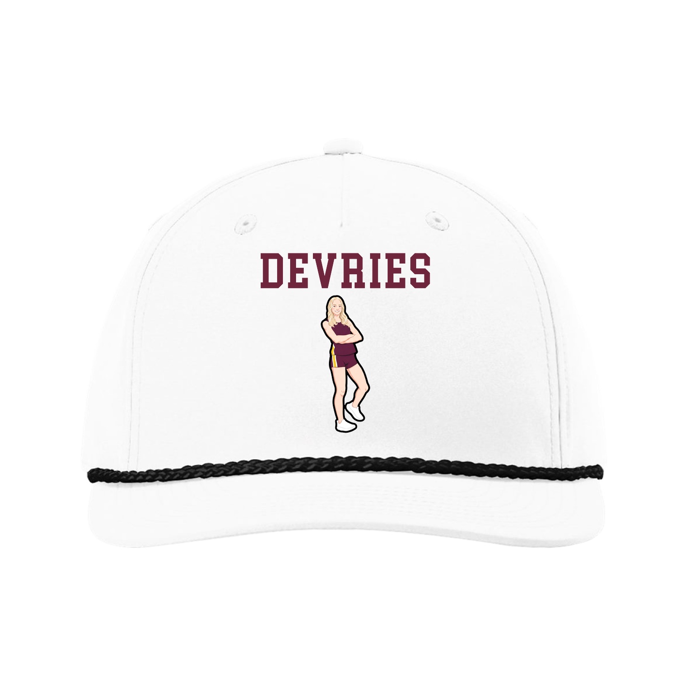 Five-Panel Classic Rope Cap — Shirsey in White