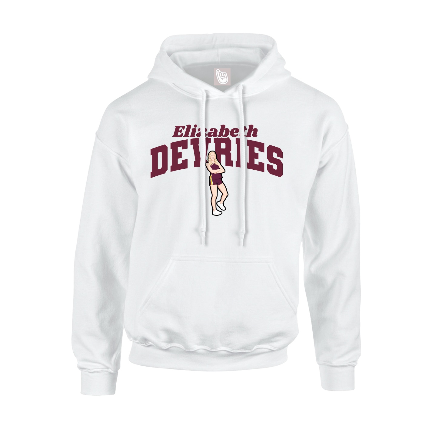Hoodie — Signature Arch in White