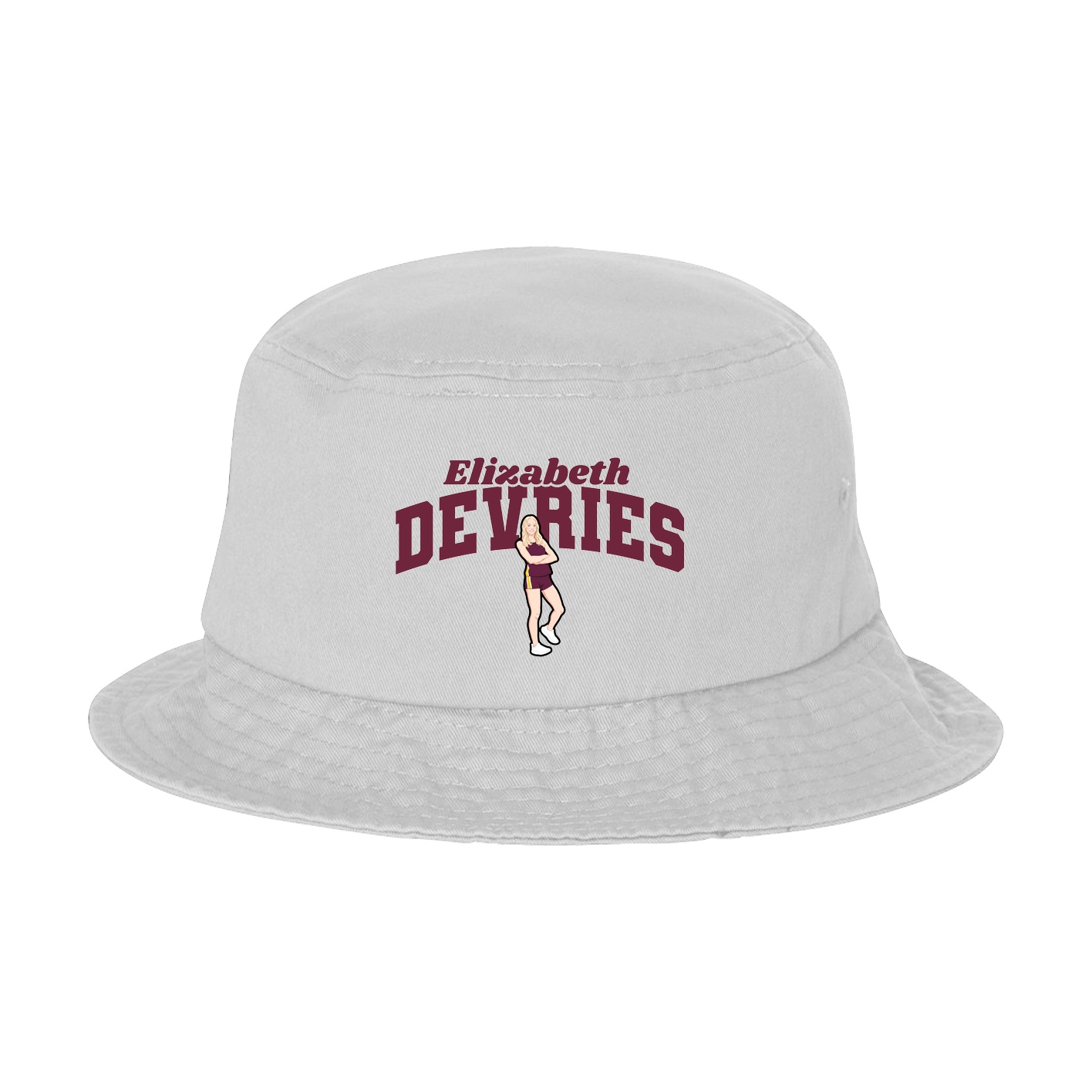 Bucket Cap — Signature Arch in White