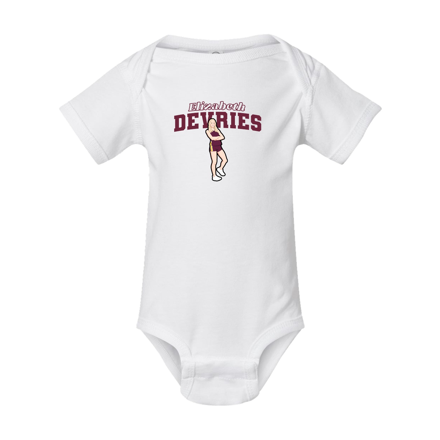 Baby Onesie — Name Arch in White