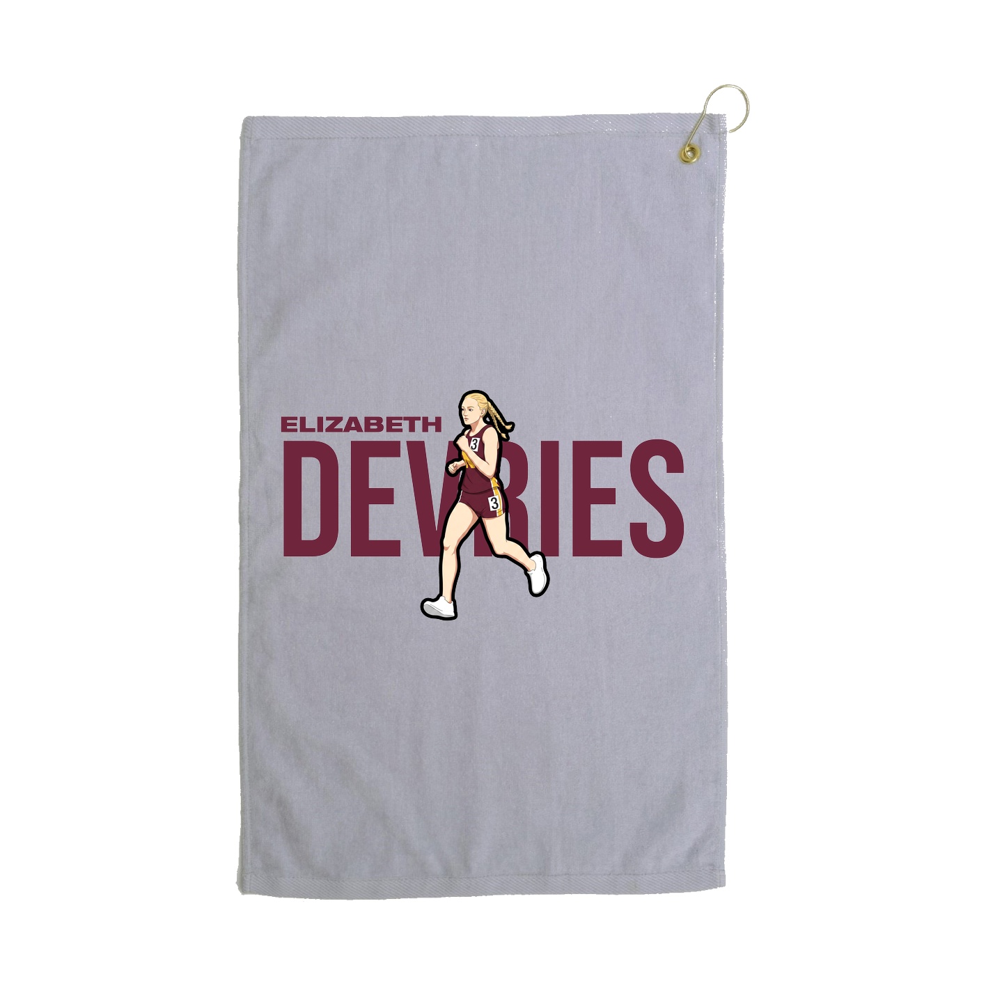 Golf Towel — Player Name in Grey