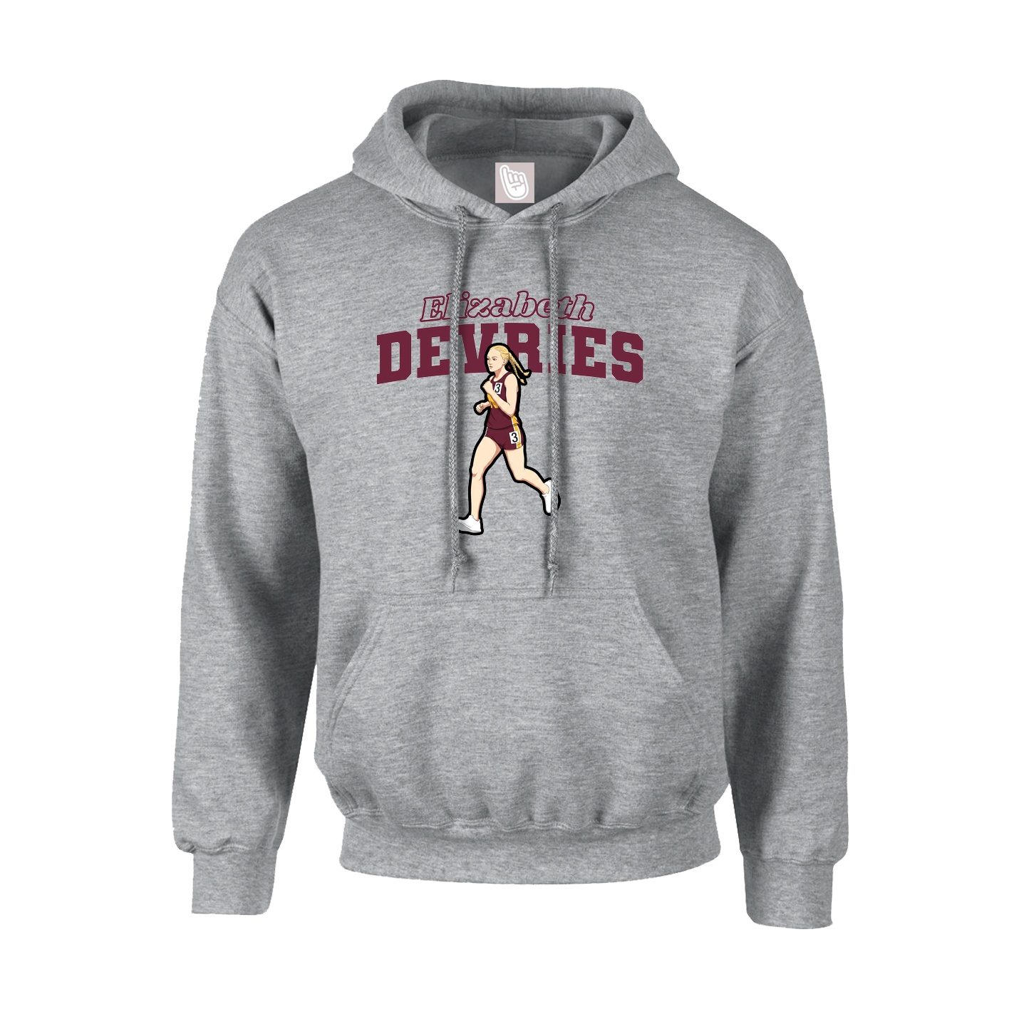 Hoodie — Name Arch in Grey