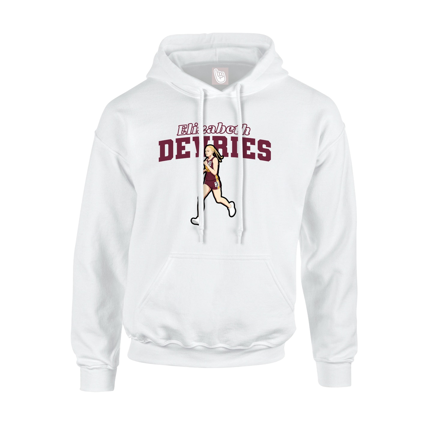 Hoodie — Name Arch in White