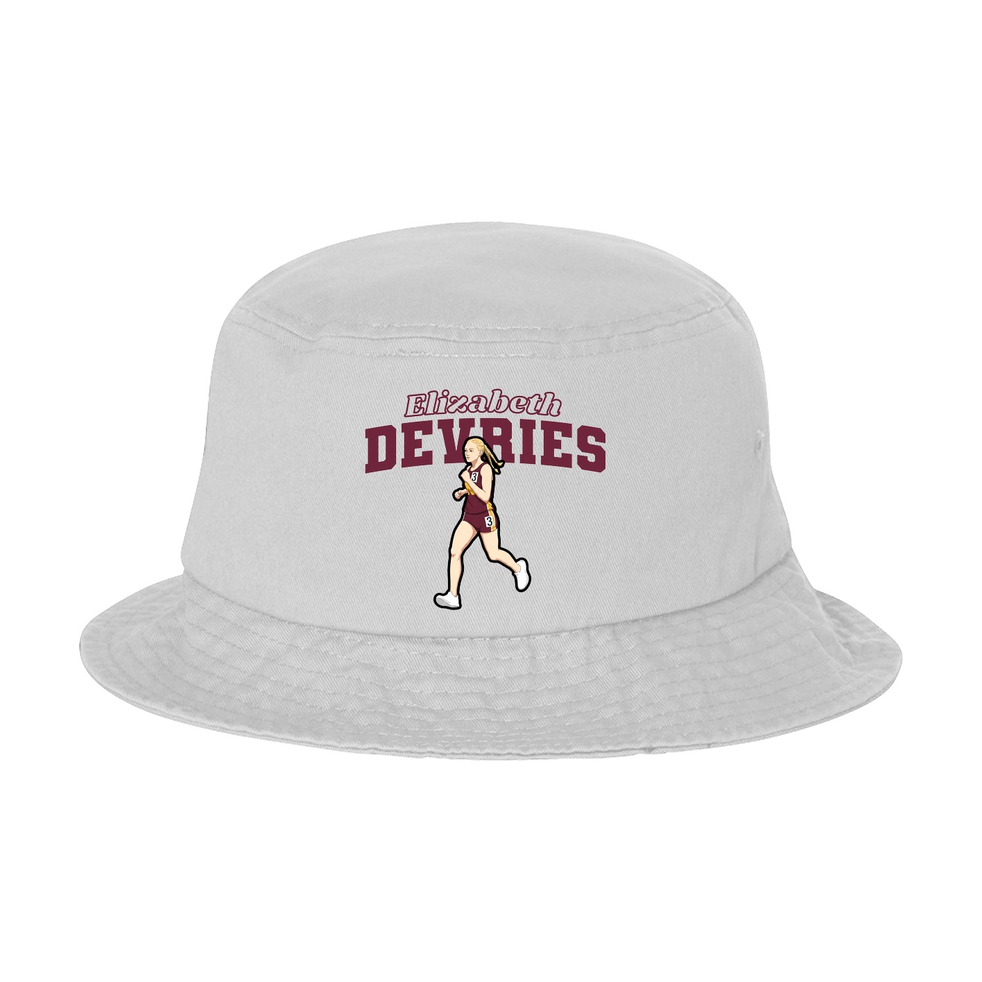 Bucket Cap — Name Arch in White