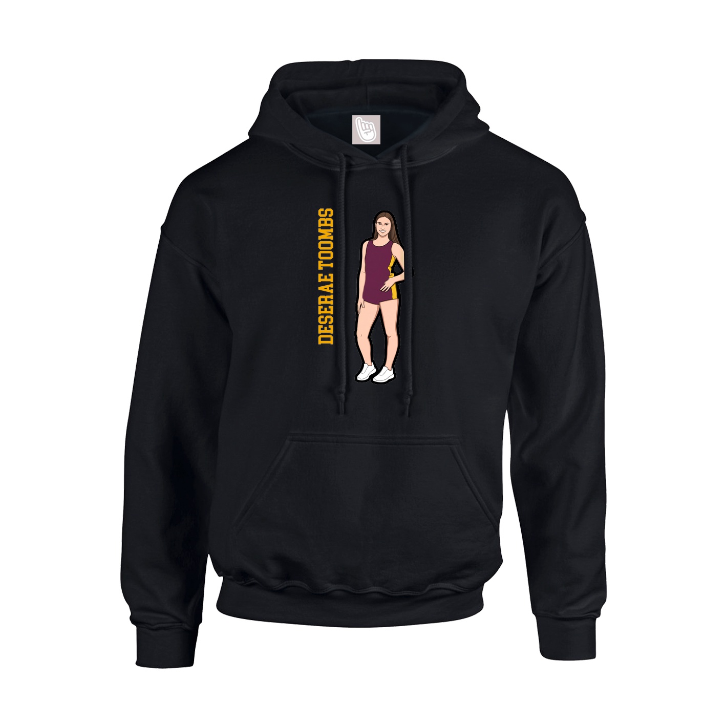 Youth Hoodie — Name Vertical in Black