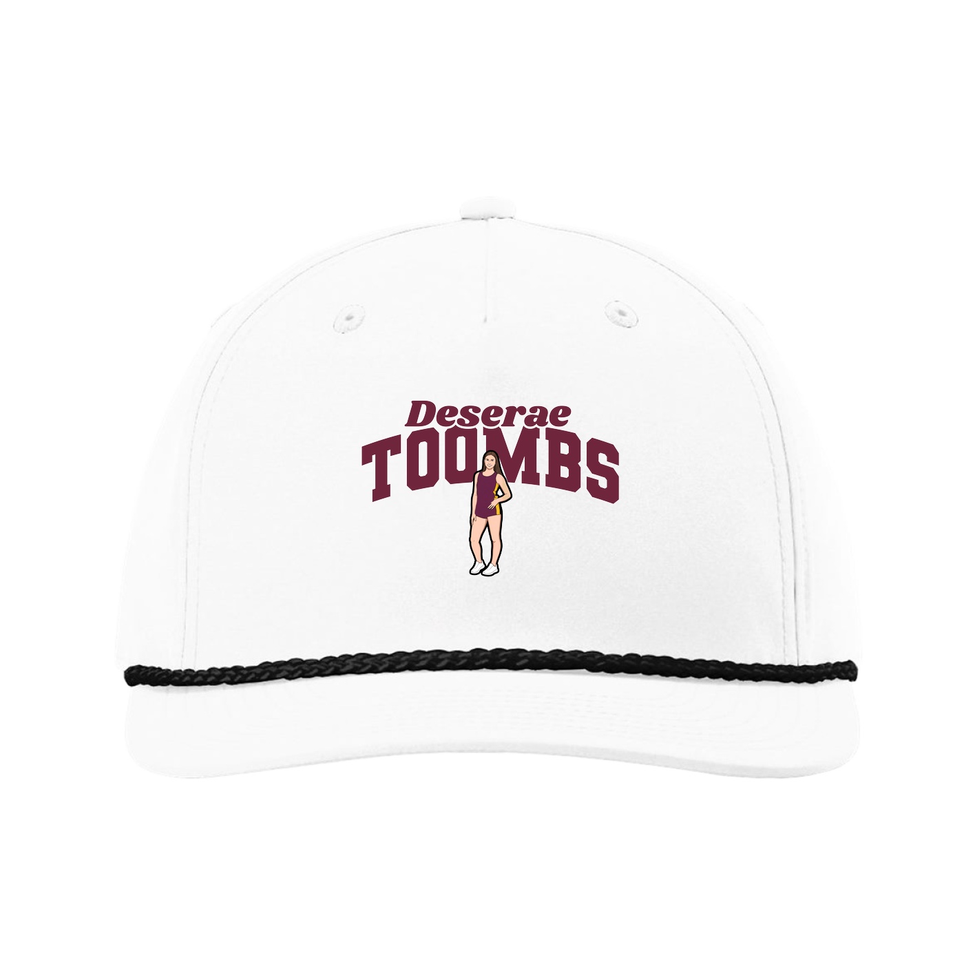 Five-Panel Classic Rope Cap — Signature Arch in White