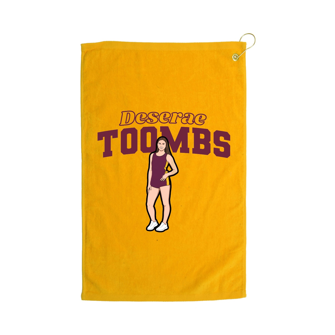 Golf Towel — Name Arch in Gold