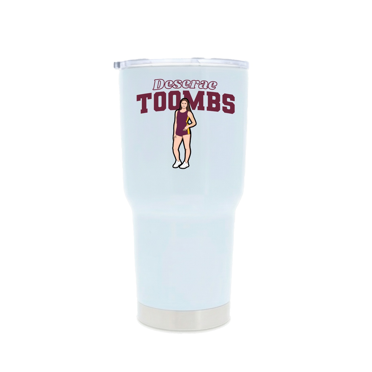 30oz Stainless Steel Tumbler — Name Arch in White