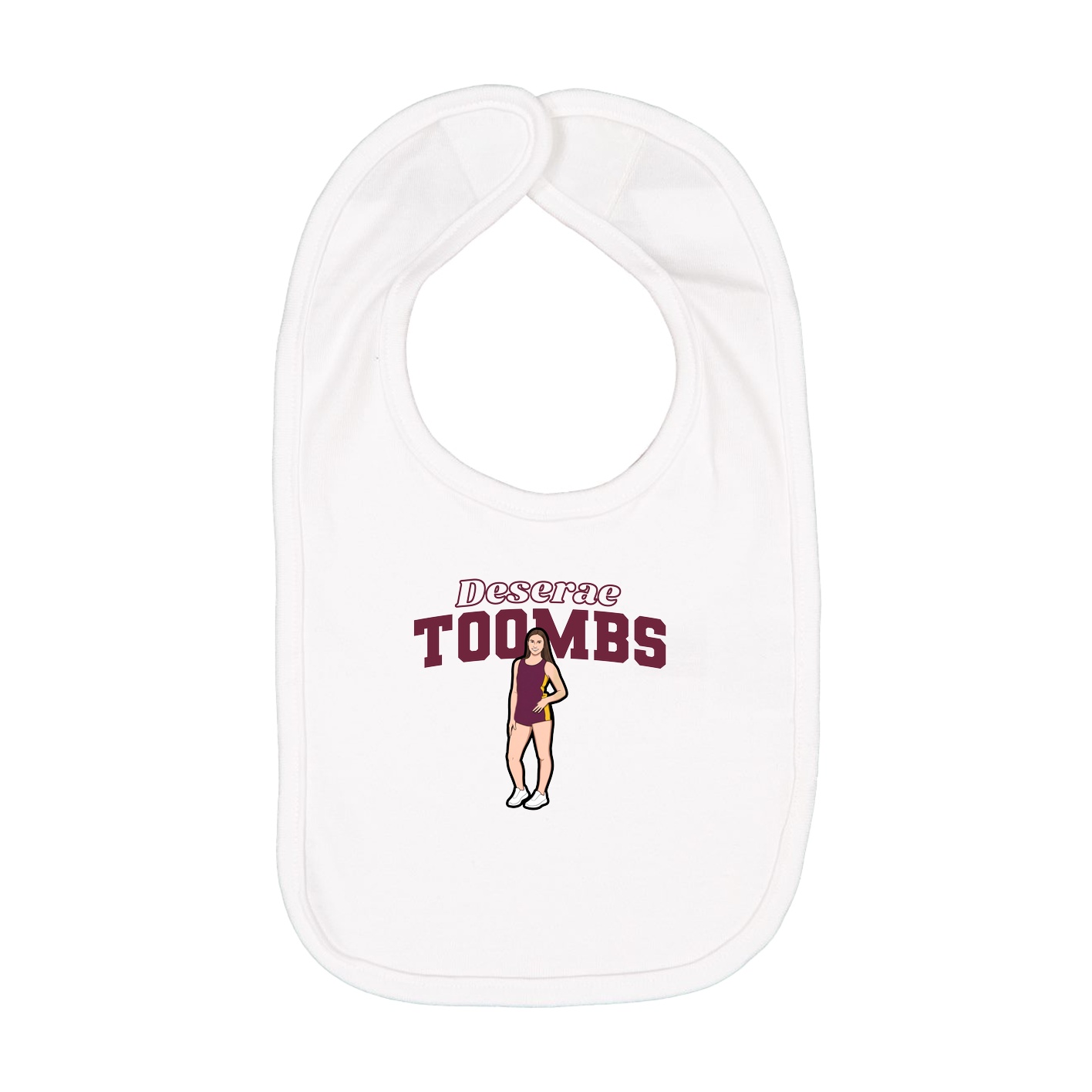 Infant Bib — Name Arch in White