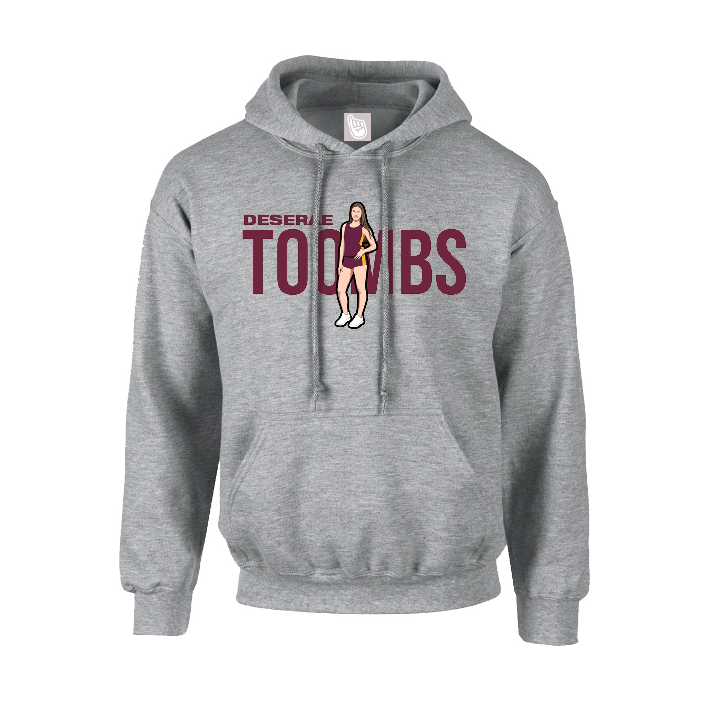 Youth Hoodie — Player Name in Grey