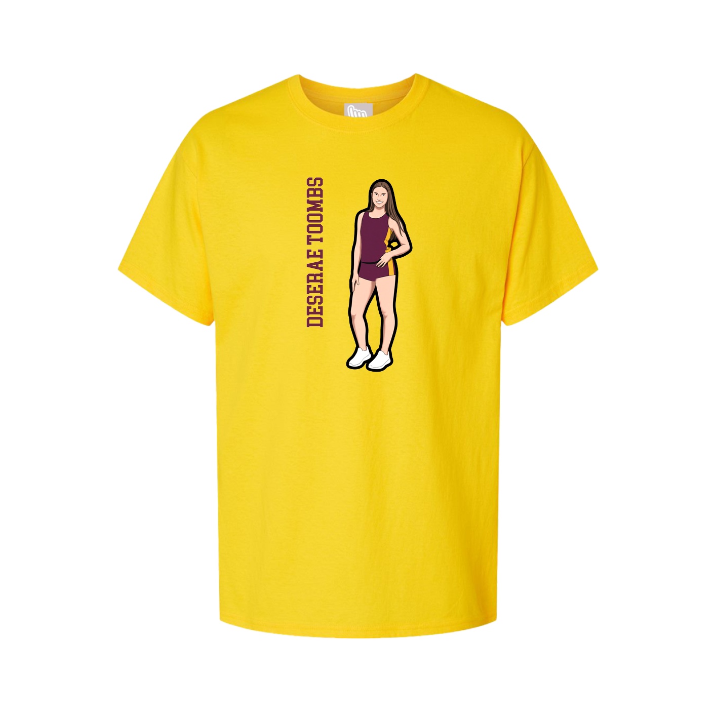 Youth Tee — Name Vertical in Gold