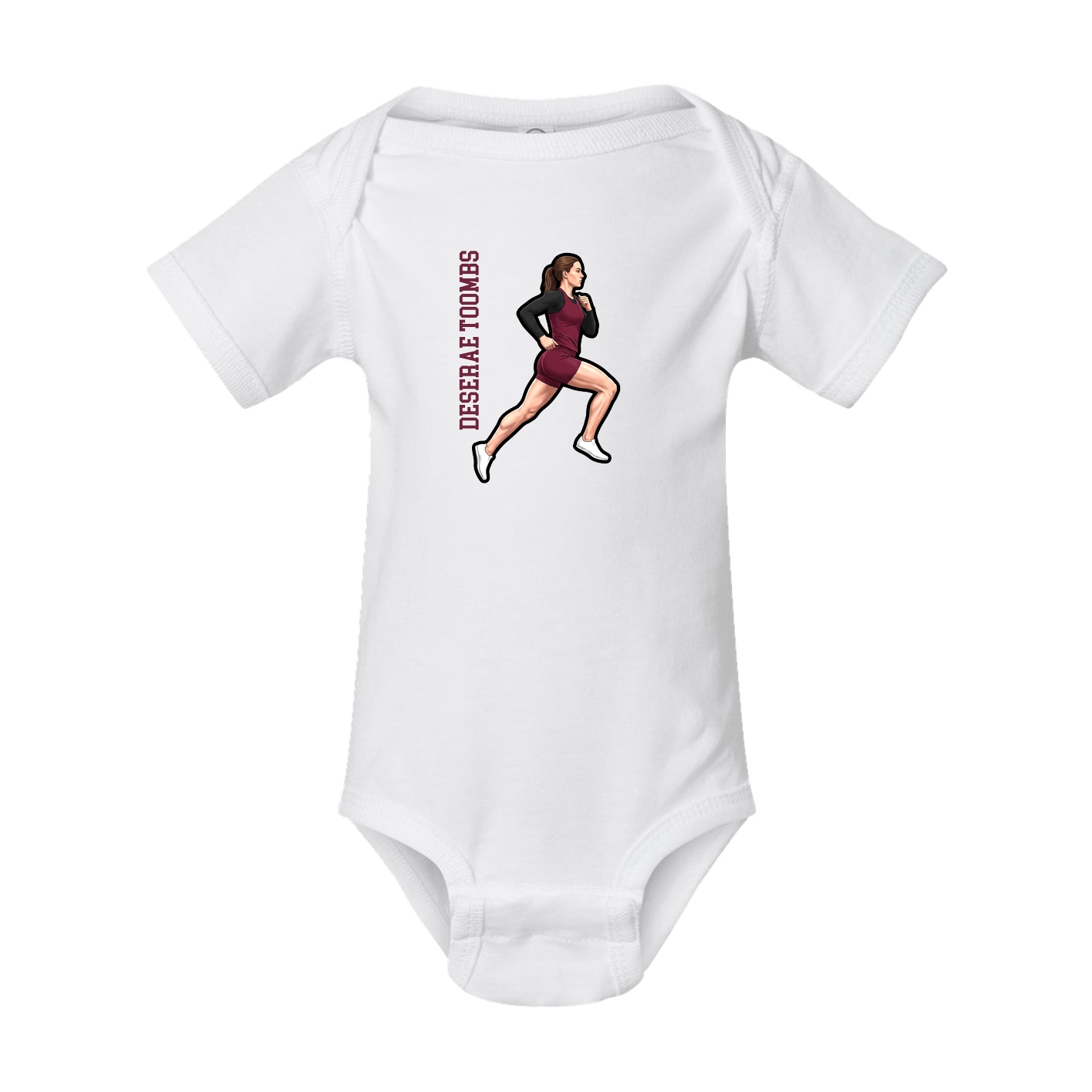 Baby Onesie — Name Vertical in White