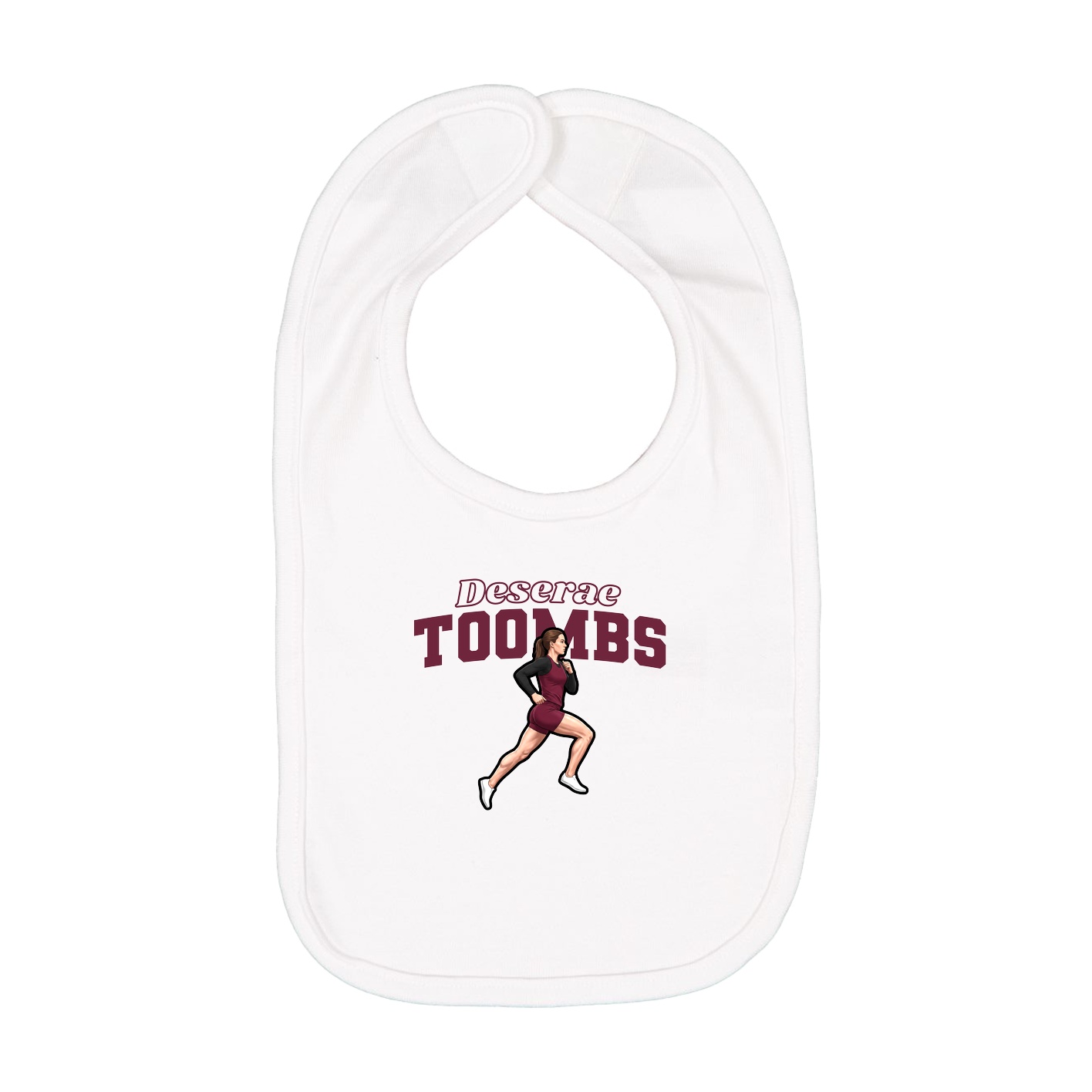 Infant Bib — Name Arch in White