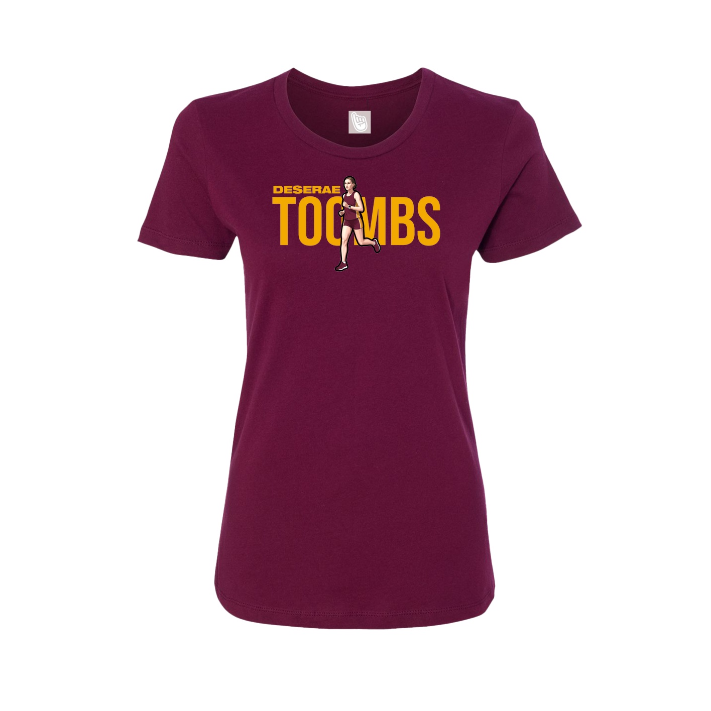 Womens Tee — Player Name in Maroon