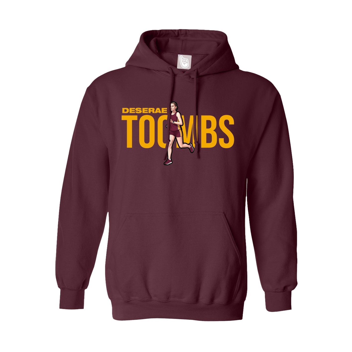 Youth Hoodie — Player Name in Maroon