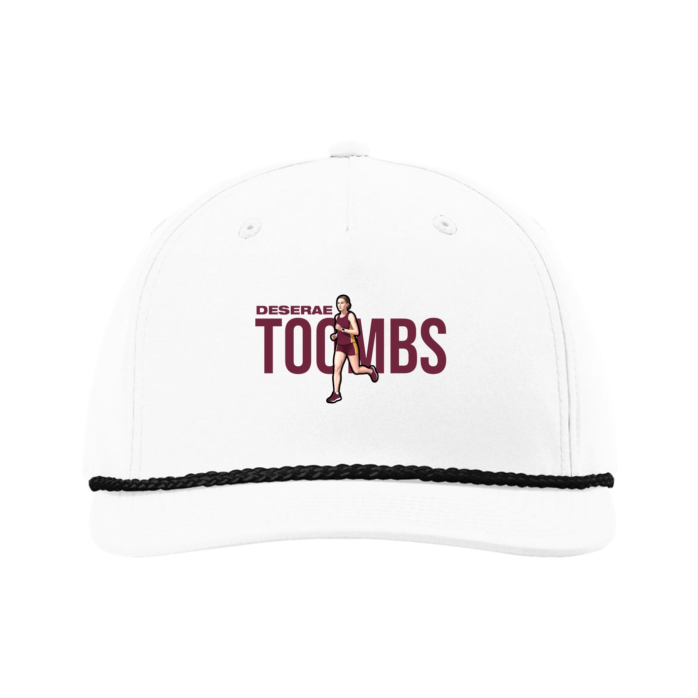 Five-Panel Classic Rope Cap — Player Name in White