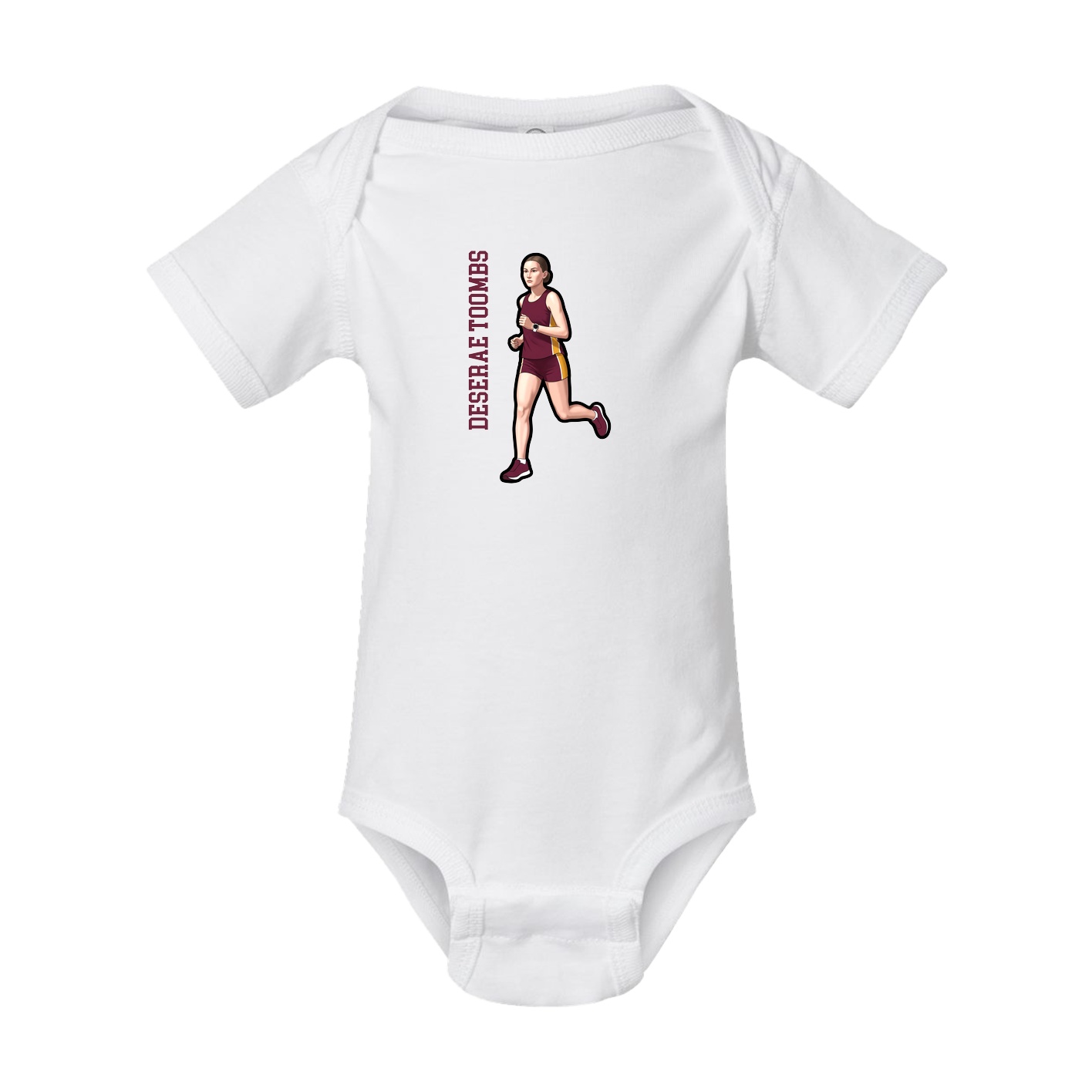 Baby Onesie — Name Vertical in White