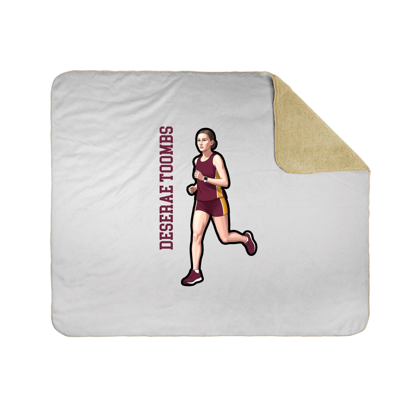 Throw Blanket — Name Vertical in White