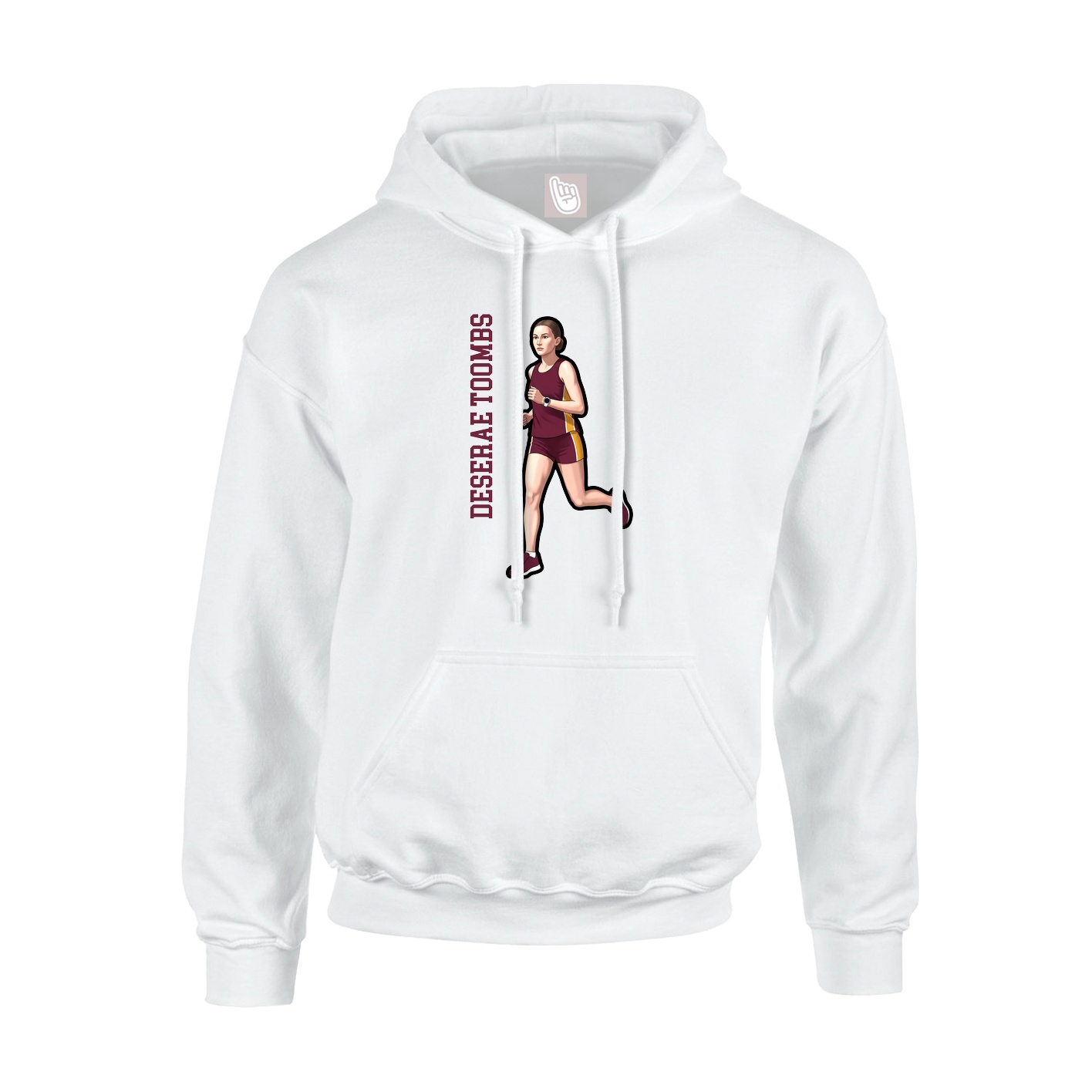Youth Hoodie — Name Vertical in White