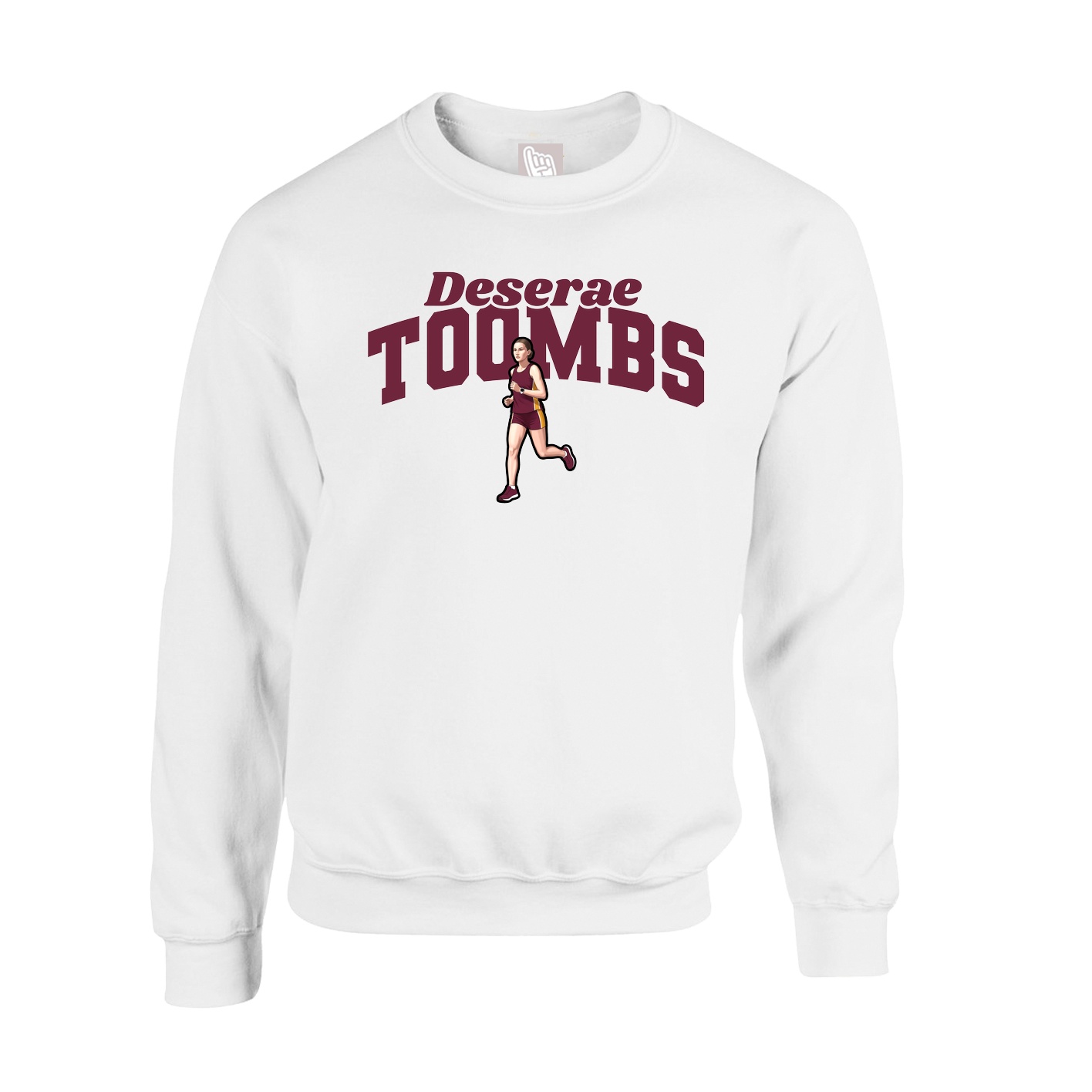 Fleece Crew — Signature Arch in White