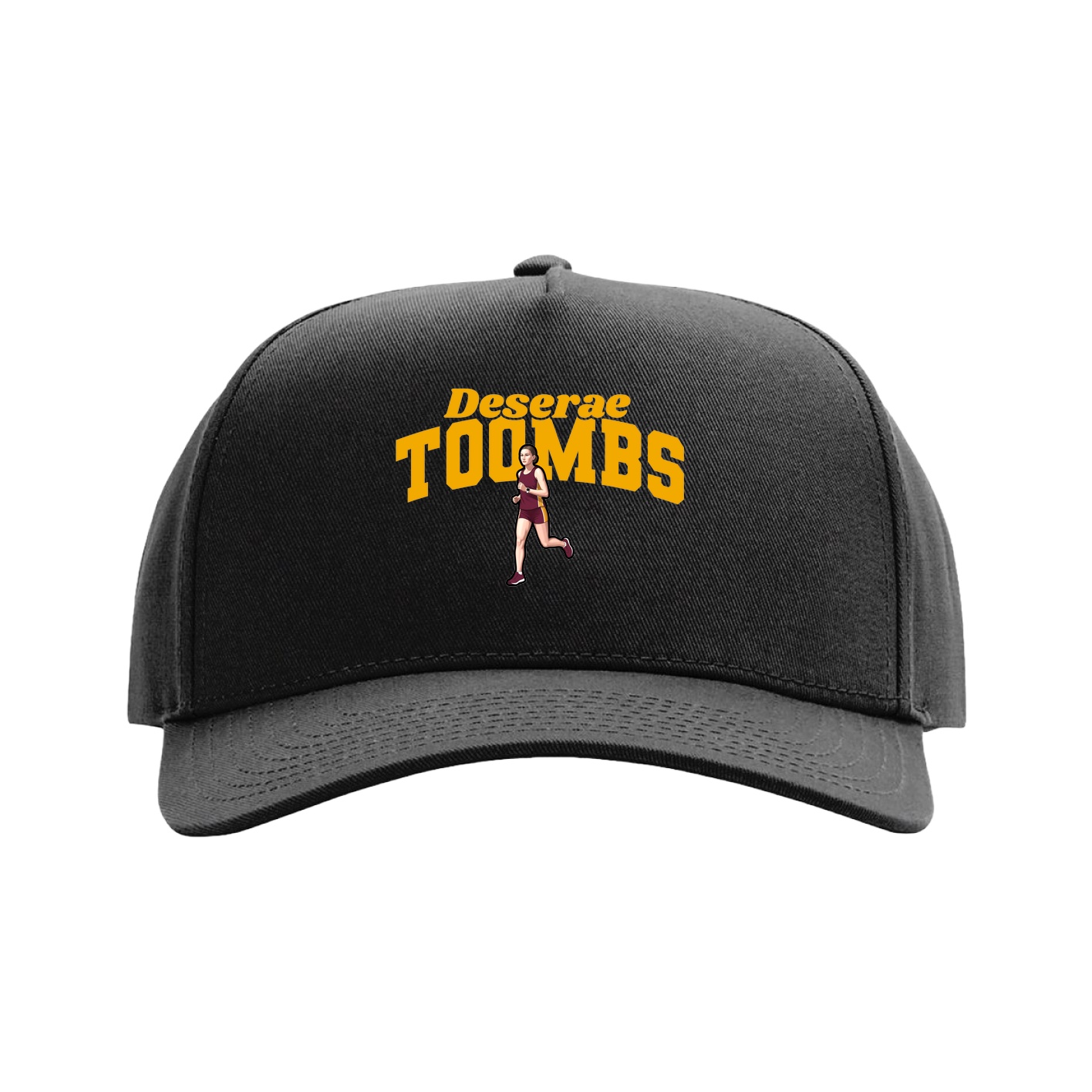 Full Fabric Five-Panel Champ Cap — Signature Arch in Black
