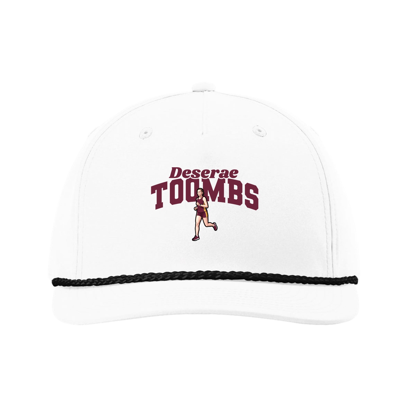 Five-Panel Classic Rope Cap — Signature Arch in White