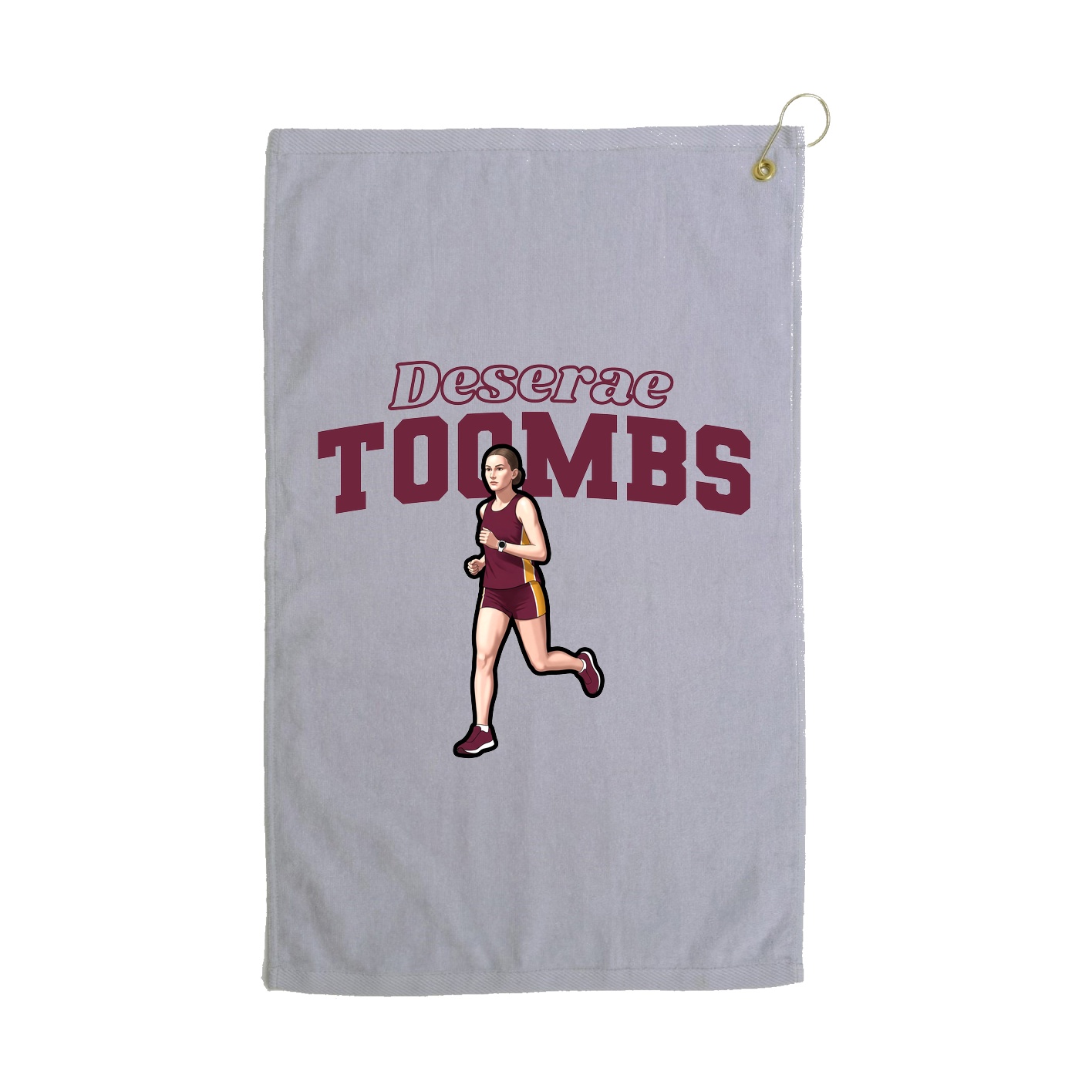 Golf Towel — Name Arch in Grey