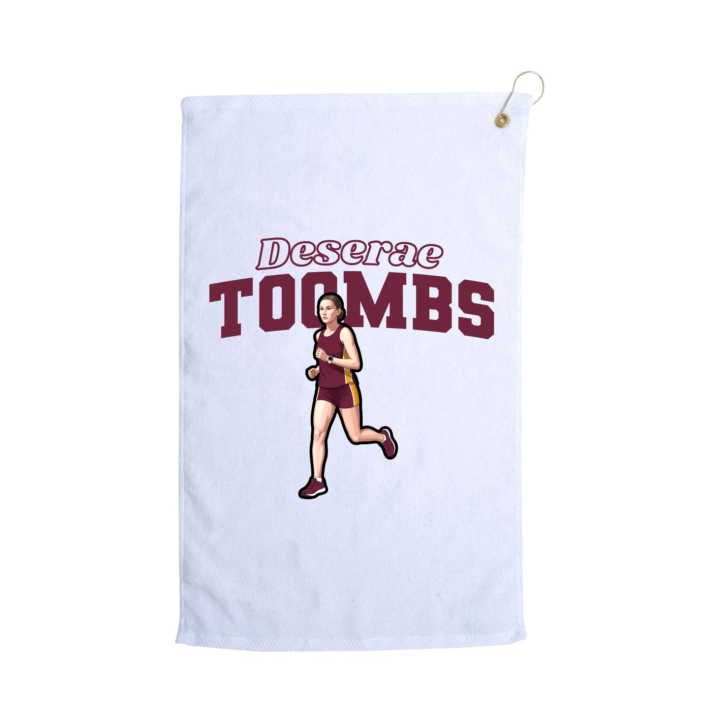 Golf Towel — Name Arch in White