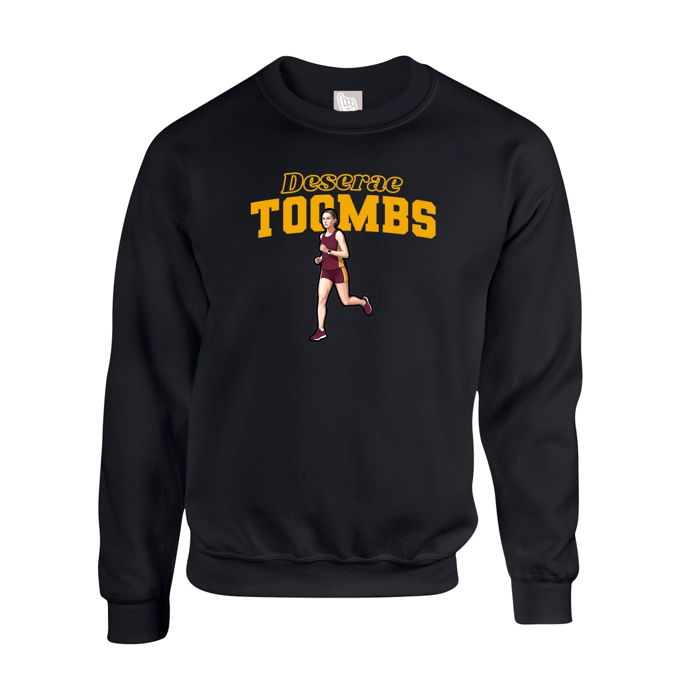 Fleece Crew — Name Arch in Black