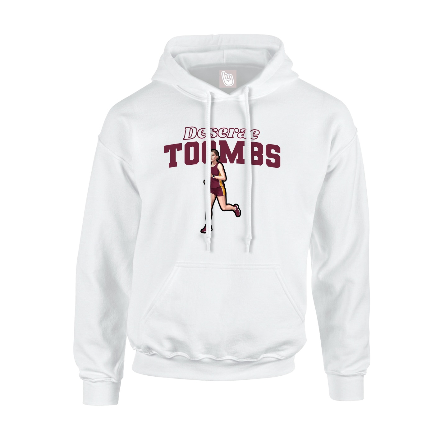 Youth Hoodie — Name Arch in White