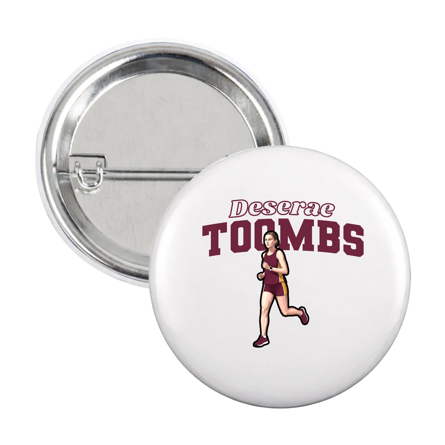 Game Day Button — Name Arch in White