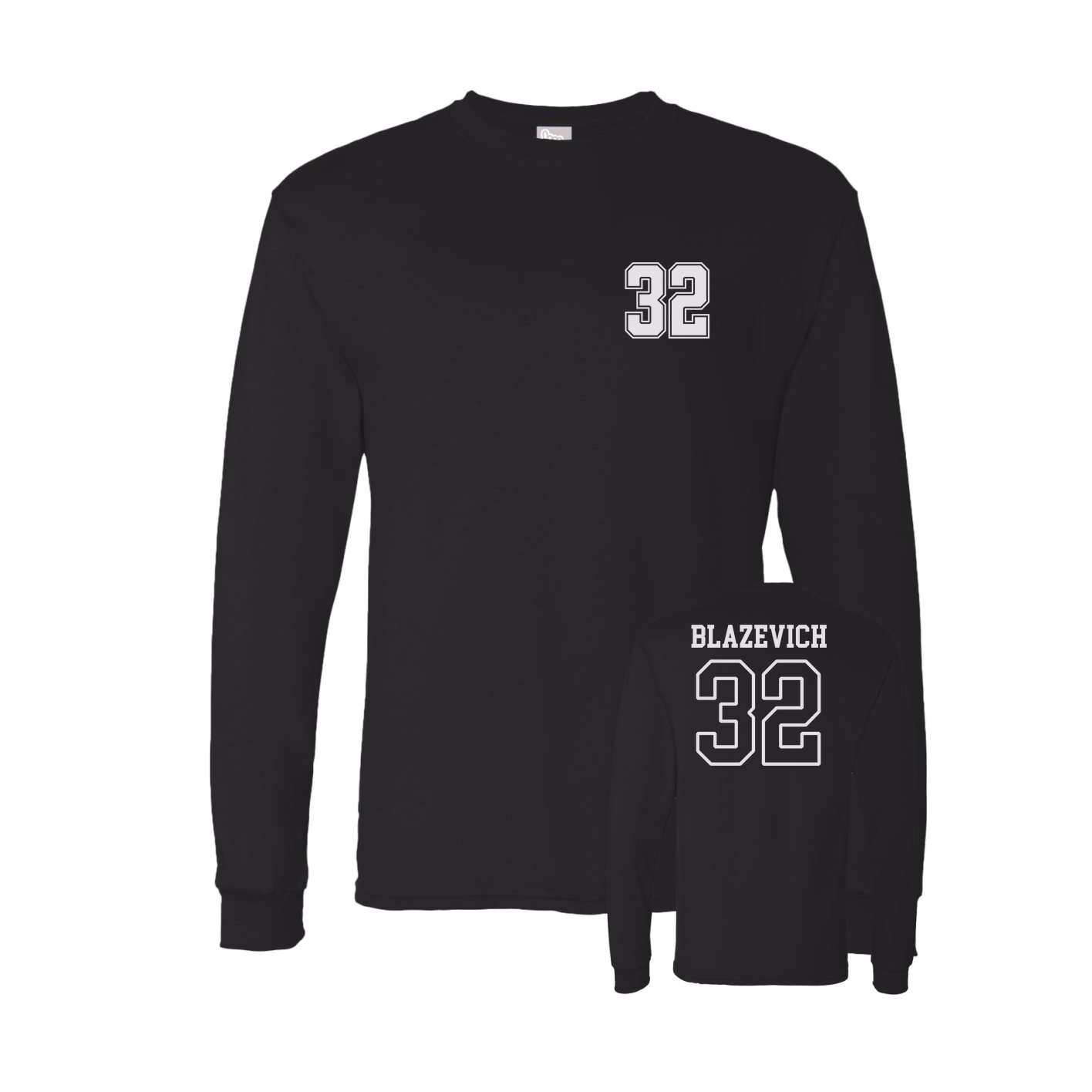 Long Sleeve Tee — Chest Back in Black