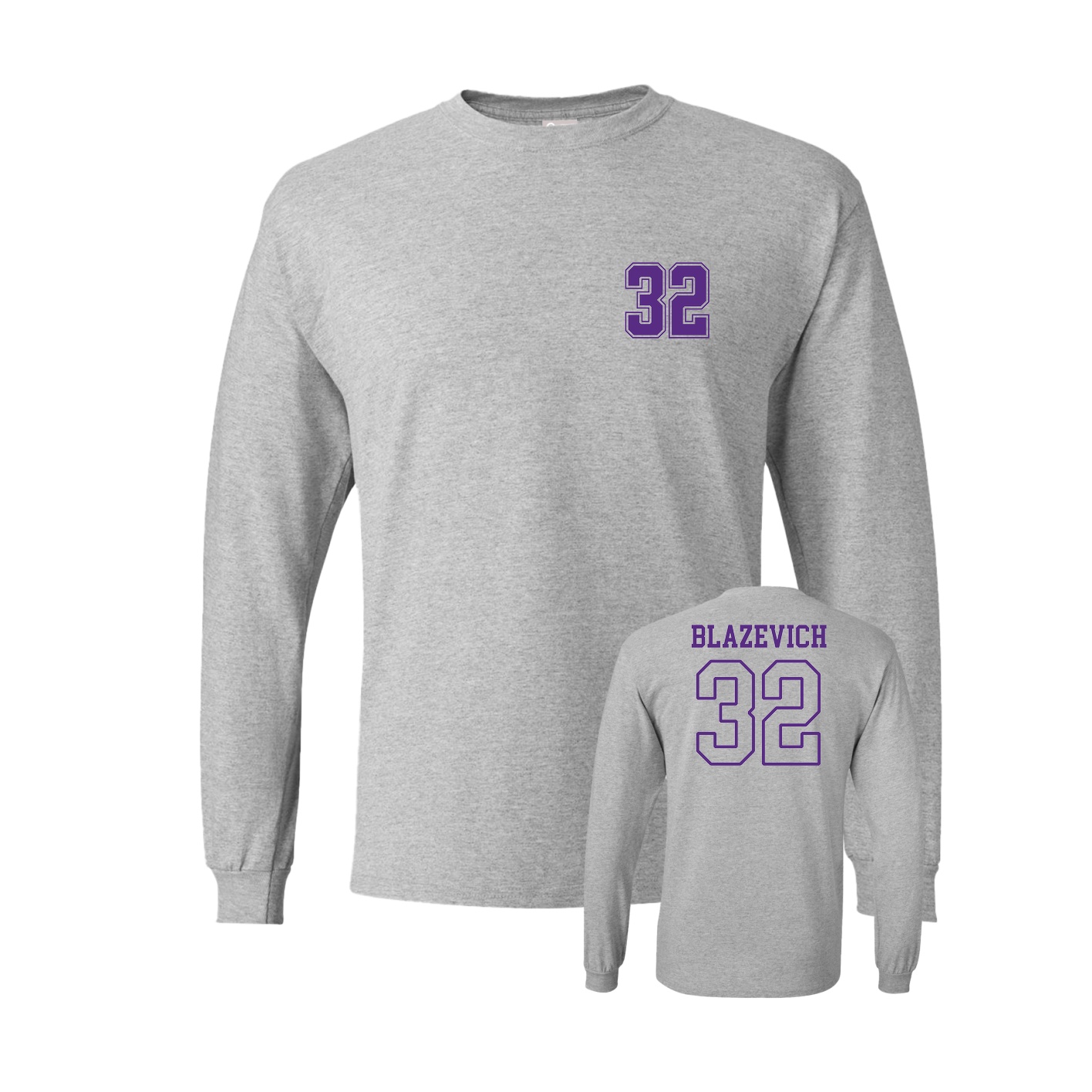 Long Sleeve Tee — Chest Back in Grey