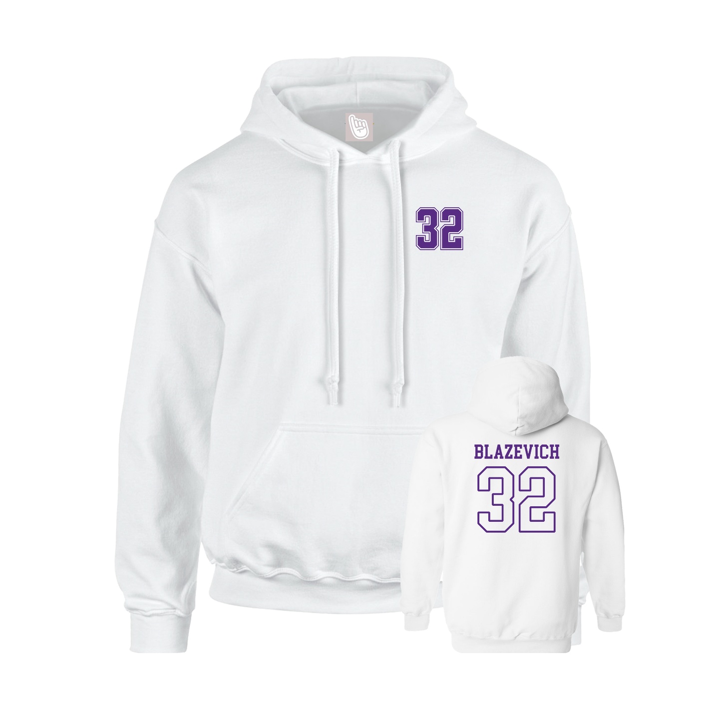 Hoodie — Chest Back in White