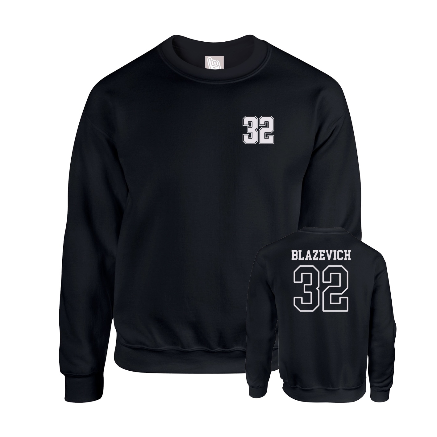 Fleece Crew — Chest Back in Black
