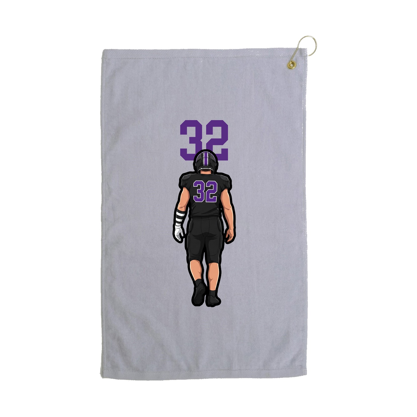 Golf Towel — Number Top in Grey
