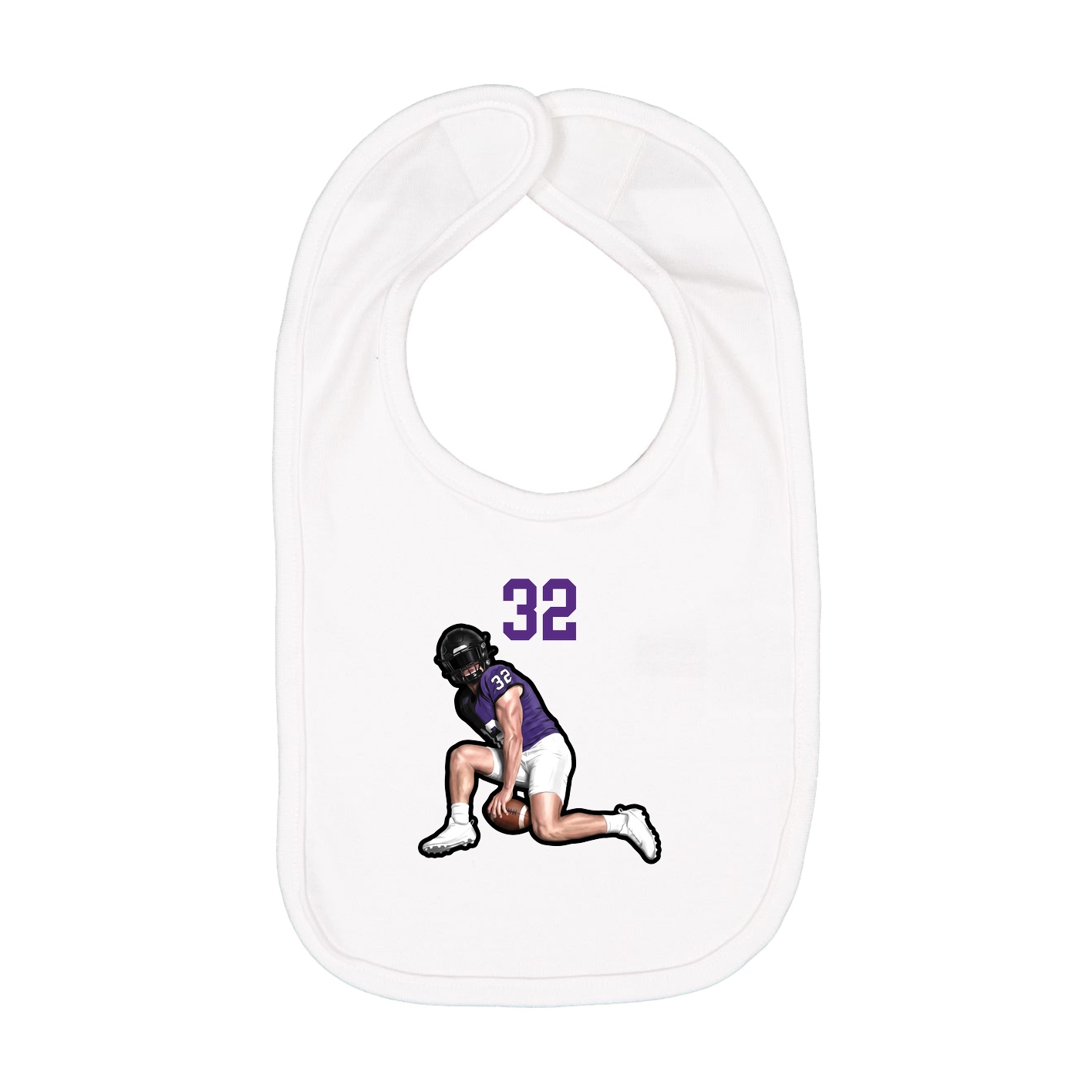 Infant Bib — Number Top in White