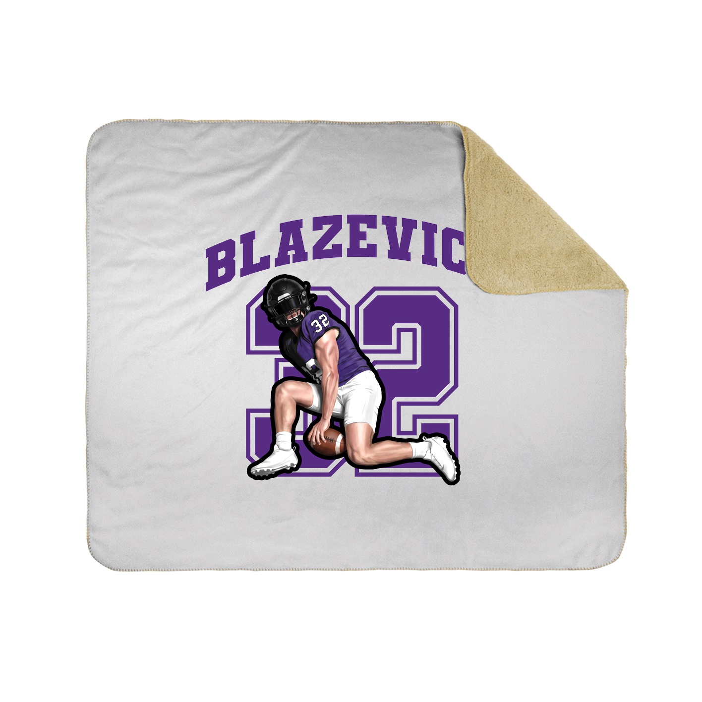 Throw Blanket — Number in White