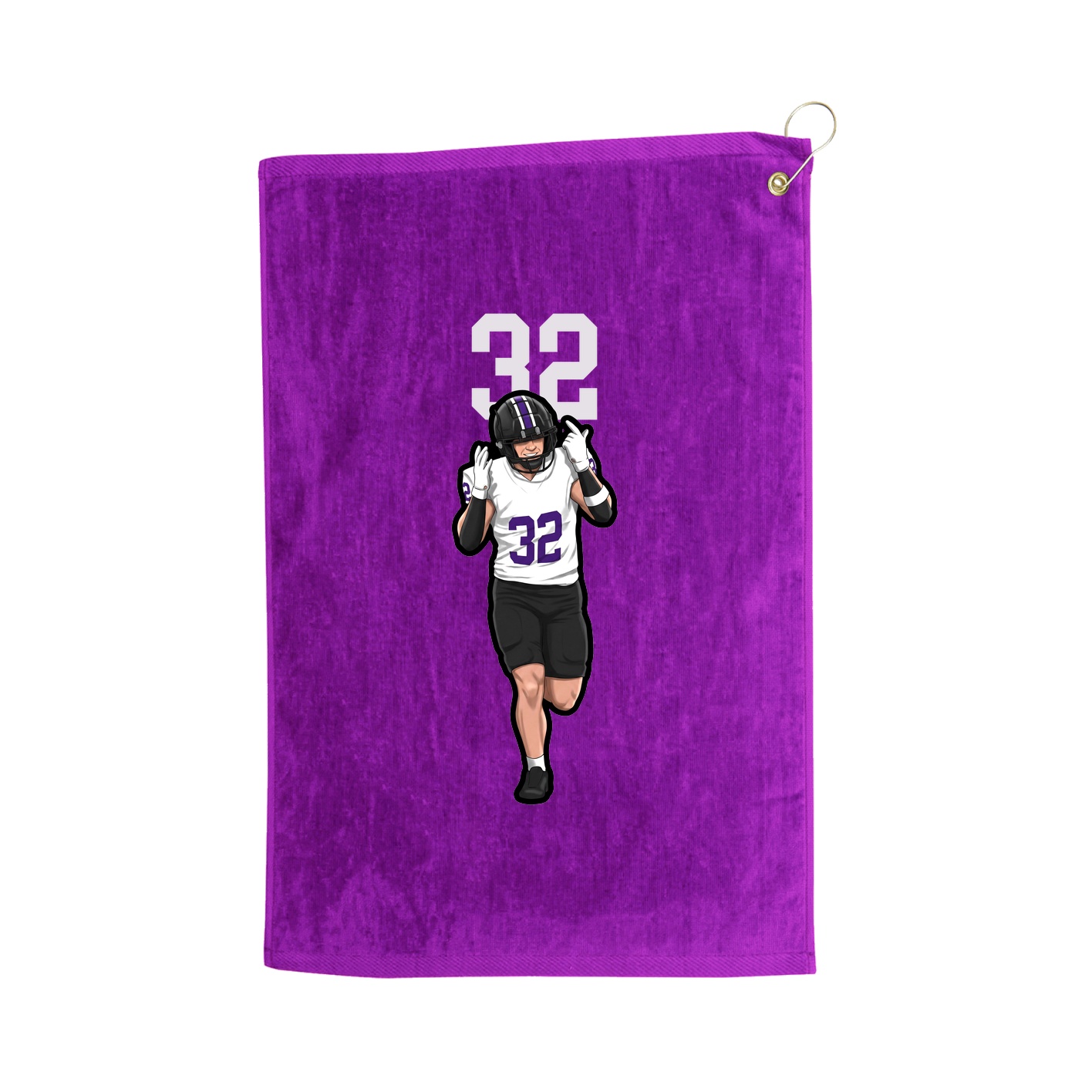 Golf Towel — Number Top in Purple
