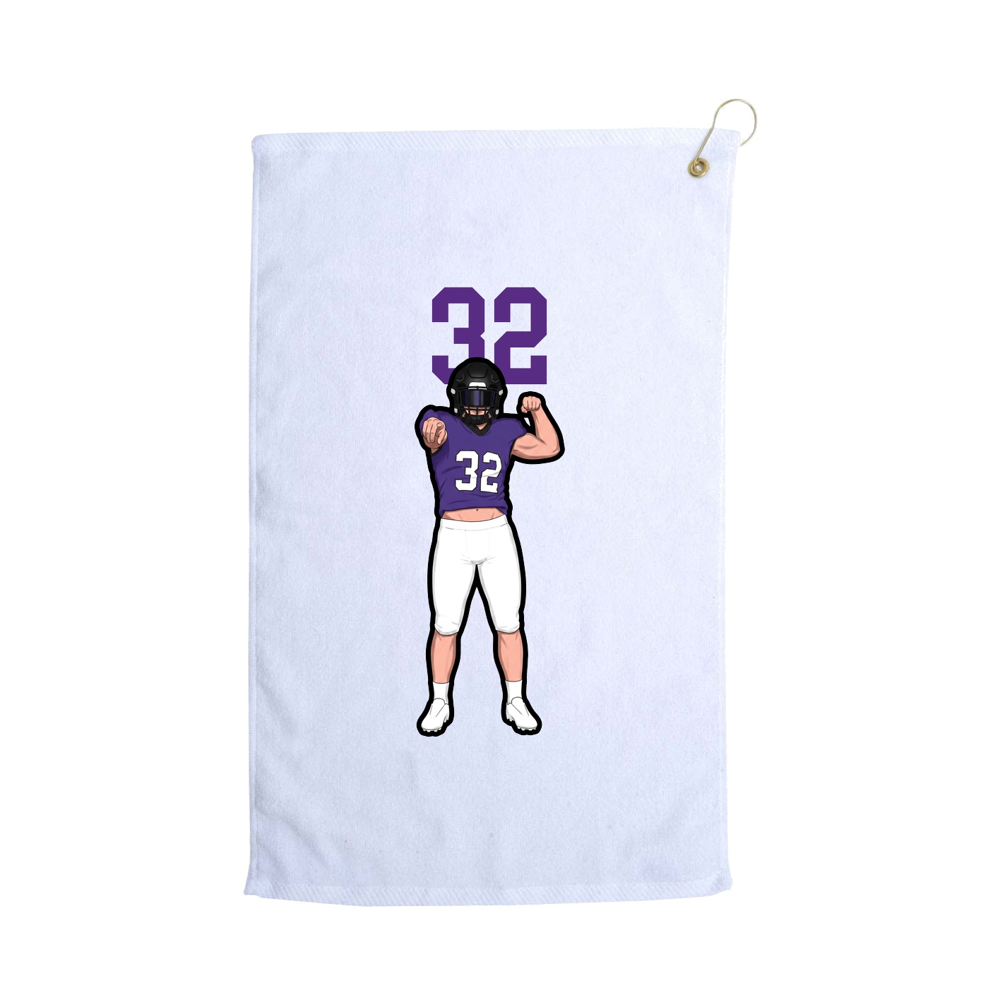 Golf Towel — Number Top in White